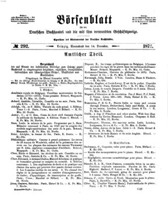 Börsenblatt für den deutschen Buchhandel Samstag 14. Dezember 1872