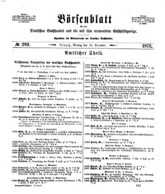 Börsenblatt für den deutschen Buchhandel Montag 16. Dezember 1872
