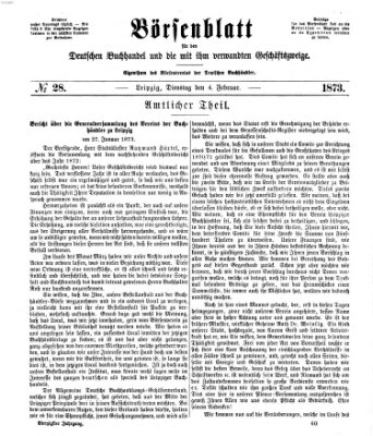 Börsenblatt für den deutschen Buchhandel Dienstag 4. Februar 1873