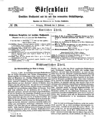 Börsenblatt für den deutschen Buchhandel Mittwoch 5. Februar 1873