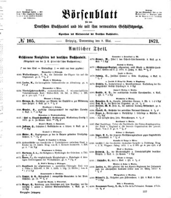 Börsenblatt für den deutschen Buchhandel Donnerstag 8. Mai 1873