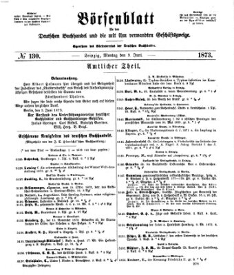 Börsenblatt für den deutschen Buchhandel Montag 9. Juni 1873