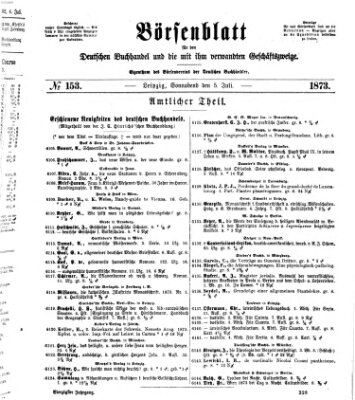Börsenblatt für den deutschen Buchhandel Samstag 5. Juli 1873