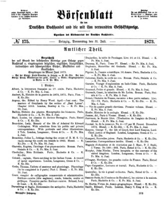 Börsenblatt für den deutschen Buchhandel Donnerstag 31. Juli 1873