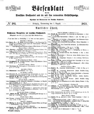 Börsenblatt für den deutschen Buchhandel Donnerstag 7. August 1873
