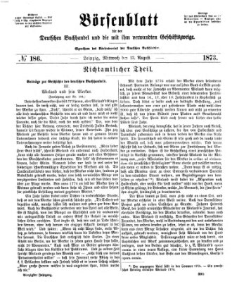 Börsenblatt für den deutschen Buchhandel Mittwoch 13. August 1873