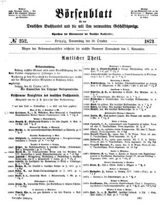 Börsenblatt für den deutschen Buchhandel Donnerstag 30. Oktober 1873