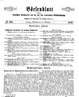 Börsenblatt für den deutschen Buchhandel Mittwoch 12. November 1873