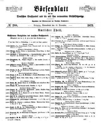 Börsenblatt für den deutschen Buchhandel Samstag 13. Dezember 1873