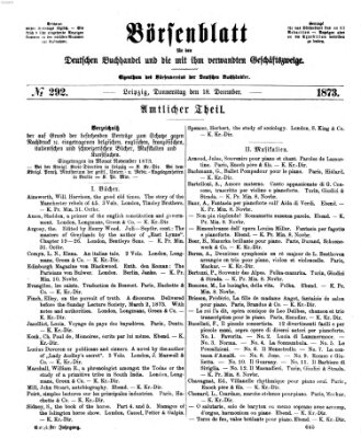 Börsenblatt für den deutschen Buchhandel Donnerstag 18. Dezember 1873