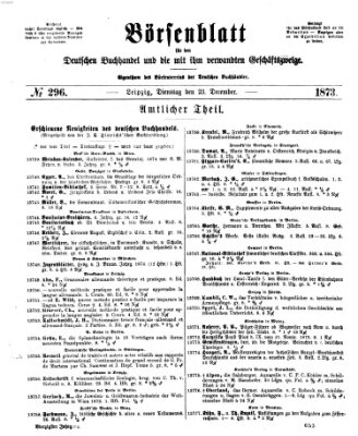Börsenblatt für den deutschen Buchhandel Dienstag 23. Dezember 1873