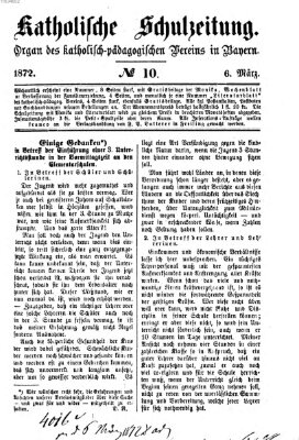 Katholische Schulzeitung (Bayerische Schulzeitung) Mittwoch 6. März 1872