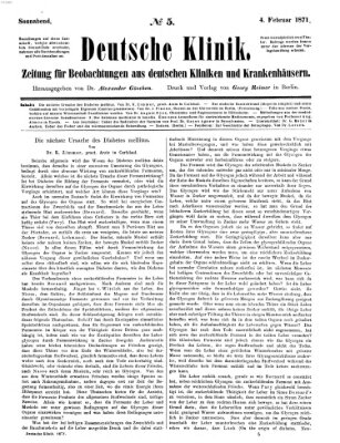 Deutsche Klinik Samstag 4. Februar 1871