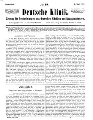 Deutsche Klinik Samstag 6. Mai 1871