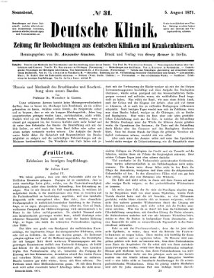 Deutsche Klinik Samstag 5. August 1871