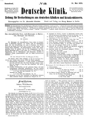 Deutsche Klinik Samstag 11. Mai 1872
