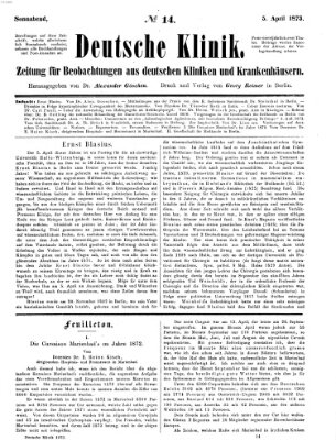 Deutsche Klinik Samstag 5. April 1873