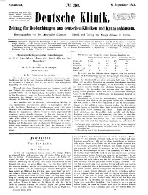 Deutsche Klinik Samstag 6. September 1873