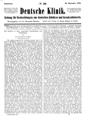 Deutsche Klinik Samstag 20. September 1873