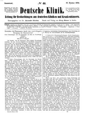 Deutsche Klinik Samstag 18. Oktober 1873
