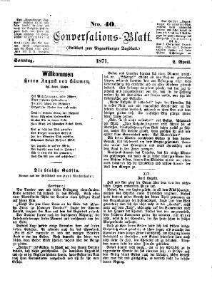 Regensburger Conversations-Blatt (Regensburger Tagblatt) Sonntag 2. April 1871