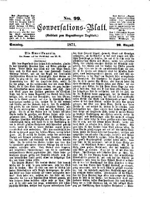 Regensburger Conversations-Blatt (Regensburger Tagblatt) Sonntag 20. August 1871