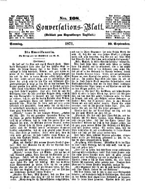 Regensburger Conversations-Blatt (Regensburger Tagblatt) Sonntag 10. September 1871