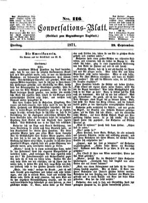 Regensburger Conversations-Blatt (Regensburger Tagblatt) Freitag 29. September 1871