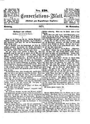 Regensburger Conversations-Blatt (Regensburger Tagblatt) Sonntag 19. November 1871
