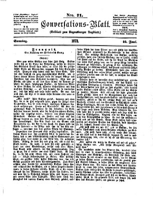 Regensburger Conversations-Blatt (Regensburger Tagblatt) Sonntag 16. Juni 1872