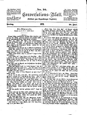 Regensburger Conversations-Blatt (Regensburger Tagblatt) Freitag 28. Juni 1872