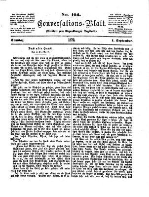 Regensburger Conversations-Blatt (Regensburger Tagblatt) Sonntag 1. September 1872