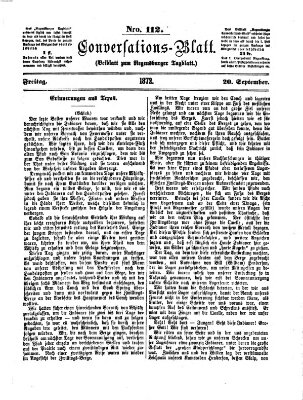 Regensburger Conversations-Blatt (Regensburger Tagblatt) Freitag 20. September 1872