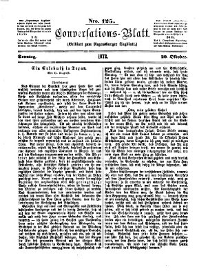 Regensburger Conversations-Blatt (Regensburger Tagblatt) Sonntag 20. Oktober 1872