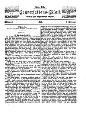 Regensburger Conversations-Blatt (Regensburger Tagblatt) Mittwoch 5. Februar 1873