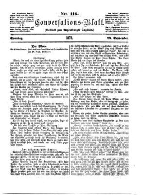 Regensburger Conversations-Blatt (Regensburger Tagblatt) Sonntag 28. September 1873