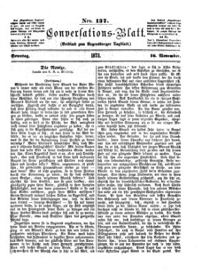 Regensburger Conversations-Blatt (Regensburger Tagblatt) Sonntag 16. November 1873