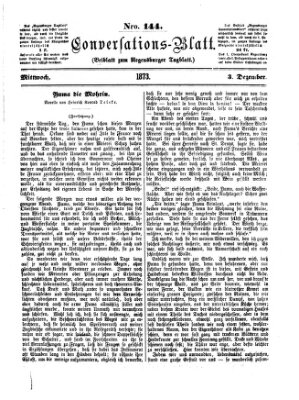 Regensburger Conversations-Blatt (Regensburger Tagblatt) Mittwoch 3. Dezember 1873
