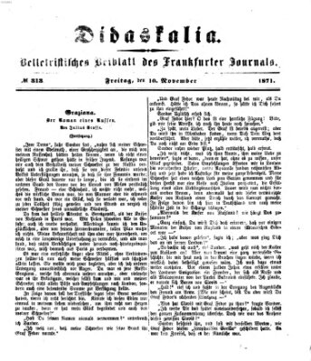 Didaskalia Freitag 10. November 1871