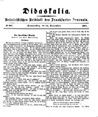 Didaskalia Donnerstag 14. Dezember 1871
