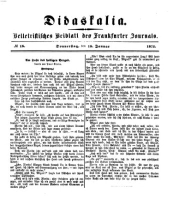 Didaskalia Donnerstag 18. Januar 1872