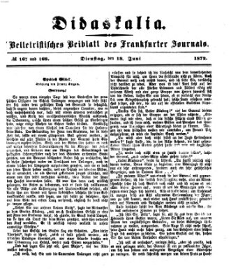 Didaskalia Dienstag 18. Juni 1872