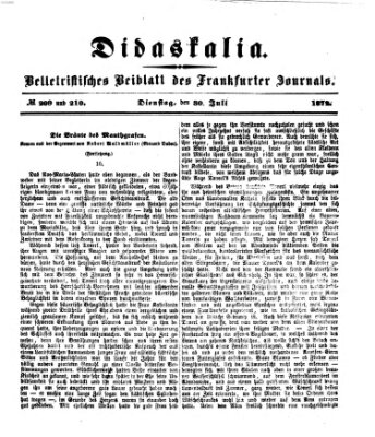 Didaskalia Dienstag 30. Juli 1872