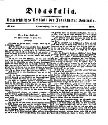 Didaskalia Donnerstag 3. Oktober 1872