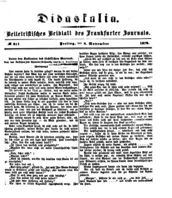 Didaskalia Freitag 8. November 1872