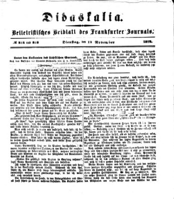 Didaskalia Dienstag 12. November 1872