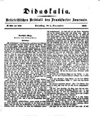 Didaskalia Dienstag 3. Dezember 1872