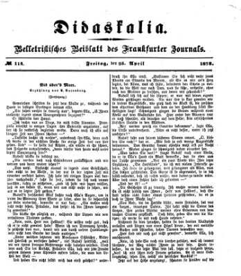 Didaskalia Freitag 25. April 1873