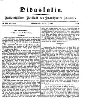 Didaskalia Mittwoch 4. Juni 1873