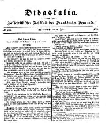 Didaskalia Mittwoch 9. Juli 1873